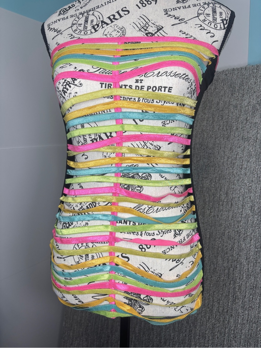 Dream-girl Multicolor Strappy Tube Top Mini Dress Festival Layering Beachwear